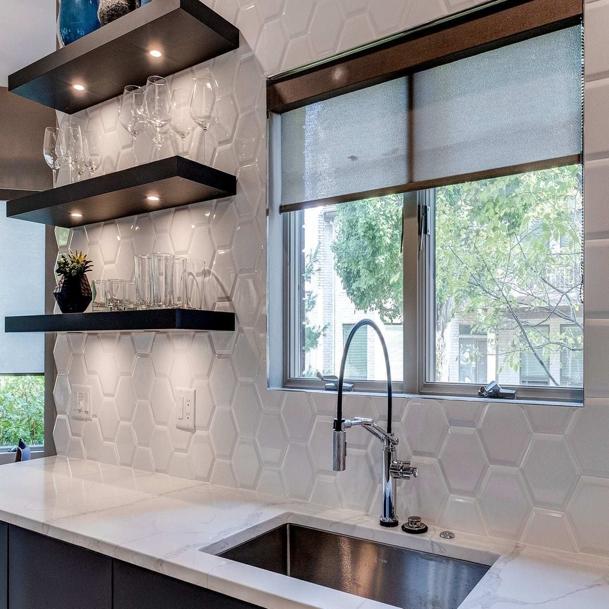 Bring fashion and function into the home with floating shelves